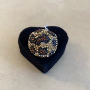 Leopard print adjustable Crystal brand new ring.